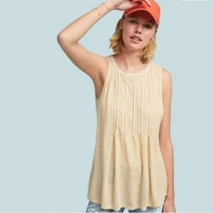 NEW Antropologie Akemi Kin Pintuck Yellow Tank